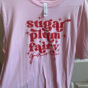 Bella Canvas Pink Short Sleeve Tee with Sugar Plum Fairy Design
